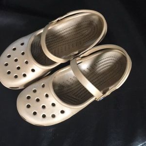 Gold Mary Jane Crocs
